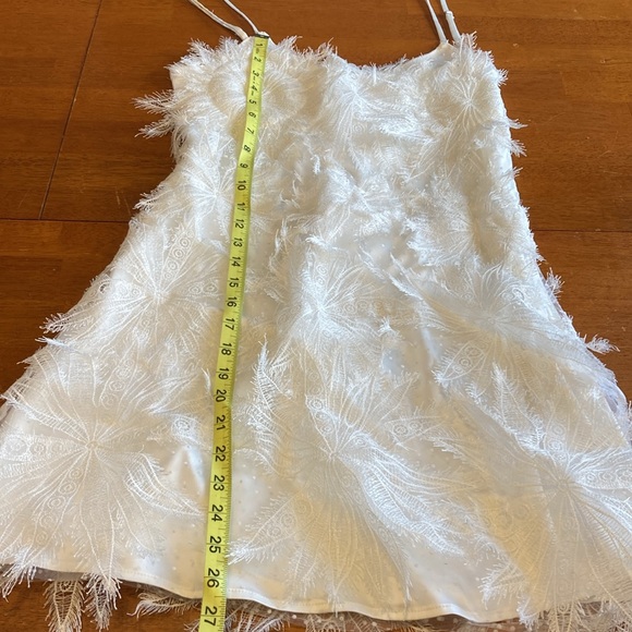 INAMORE Womens Size M Mariposa Little White Dress Mini Lace Appliqué Flowers - Picture 12 of 16